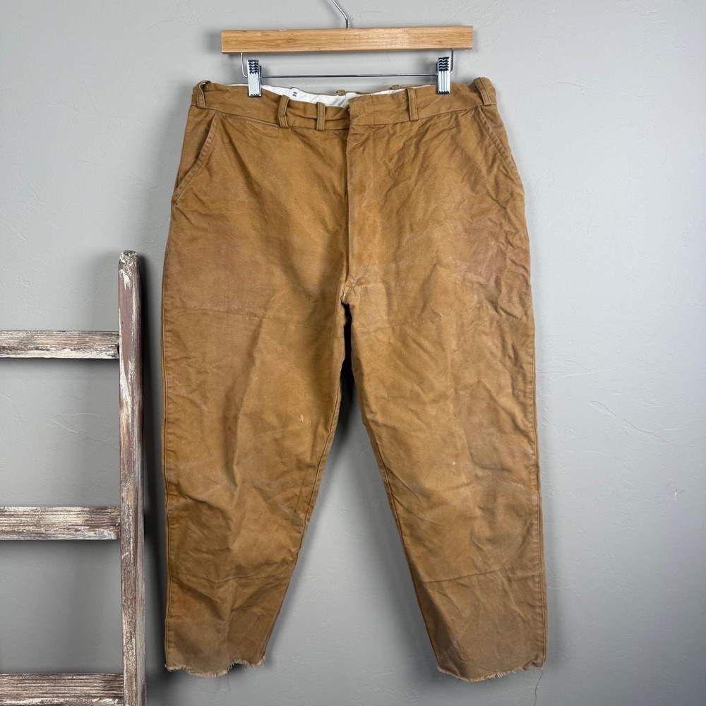 Vintage 60s/70s DryBak Hunting Canvas Double Knee Pants size 34x25.5
